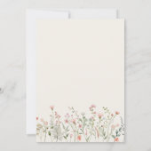 Einfache Boho Wildblume Beige Hochzeitseinladung Einladung (Rückseite)