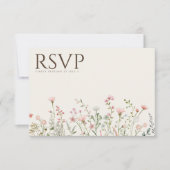 Einfache Boho Wildblume Beige UAWG Wedding Card RSVP Karte (Vorderseite)