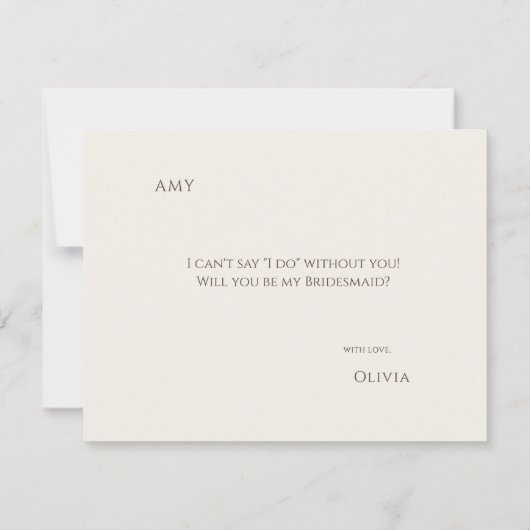 Einfache Boho Wildblume Bridesmaid-Vorschlagskarte Save The Date (Rückseite)