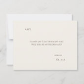 Einfache Boho Wildblume Bridesmaid-Vorschlagskarte Save The Date (Rückseite)