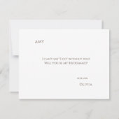 Einfache Boho Wildblume Bridesmaid-Vorschlagskarte Save The Date (Rückseite)