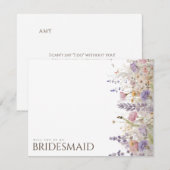 Einfache Boho Wildblume Bridesmaid-Vorschlagskarte Save The Date (Vorne/Hinten)