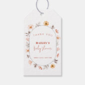 Einfache Boho Wildblume Frame Baby Dusche Geschenkanhänger (Vorderseite)