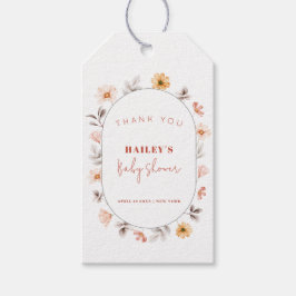 Einfache Boho Wildblume Frame Baby Dusche Geschenkanhänger