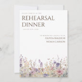 Einfache Boho Wildblume Probe Abendessen Einladung (Vorderseite)