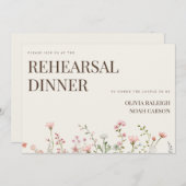 Einfache Boho Wildblume Probe Abendessen Einladung (Vorne/Hinten)