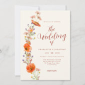 Einfache Boho-Wildblume QR-Code Einladung (Vorderseite)