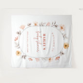 Einfache Boho Wildblume Rahmen Willkommensdusche Wandteppich (Vorderseite (Horizontal))