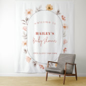 Einfache Boho Wildblume Rahmen Willkommensdusche Wandteppich (Beispiel)