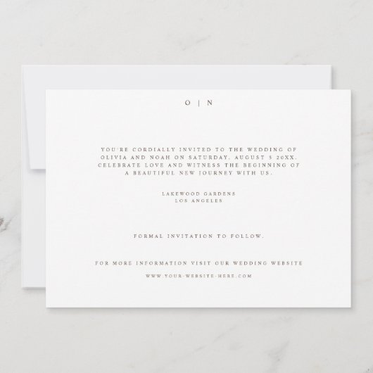 Einfache Boho-Wildblume Save the Date Hochzeitskar (Rückseite)