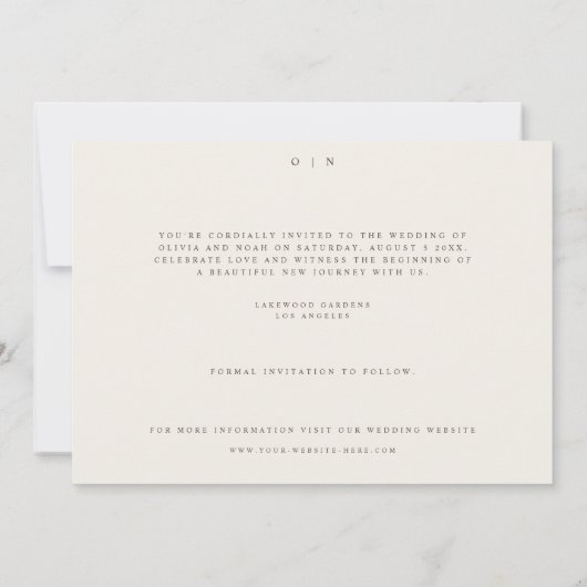 Einfache Boho-Wildblume Save the Date Hochzeitskar (Rückseite)