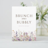 Einfache Boho Wildblume Weiße Brautparty-Karte Einladung (Stehend Vorderseite)