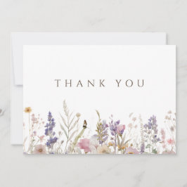 Einfache Boho Wildblume White Dankeschön Karte