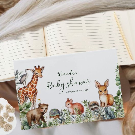 Einfache Boho Woodland Babydusche Gästebuch