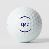 Einfache Bold Navy Monogram Titleist Pro V1 Golfball (Vorderseite)