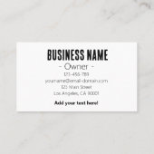 Einfache Bonsai Lai Care Business Card Visitenkarte (Rückseite)