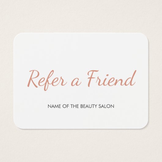 Einfache Bonuskarte für den Salon (Vorderseite)