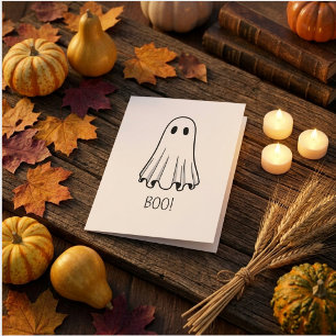 Einfache Boo! Halloween-Geburtstagskarte Geist Karte