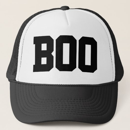 Einfache "Boo" Halloween-LKW-Hut Truckerkappe (Vorderseite)