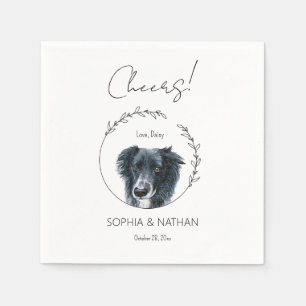 Einfache Border Collie Dog Wedding Cocktail Napkin Serviette