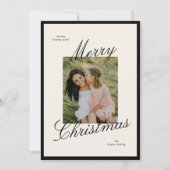 Einfache Border Elegant Script Frohe Weihnachten F (Vorderseite)