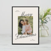 Einfache Border Elegant Script Frohe Weihnachten F (Stehend Vorderseite)
