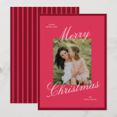 Einfache Border Elegant Script Frohe Weihnachten F (Vorne/Hinten)
