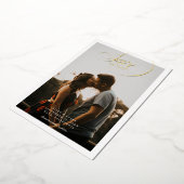 Einfache Border Elegant Script Save-the-Date-Karte Folieneinladung (Gedreht)