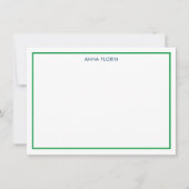 Einfache Border Kelly Green Note Card Mitteilungskarte (Vorderseite)