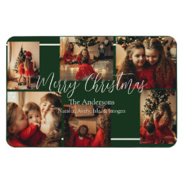 Einfache Border-Weihnachtskarte Magnet
