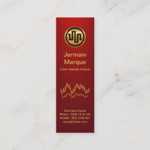 Einfache Börse Graph Red Vignette Mini Visitenkarte