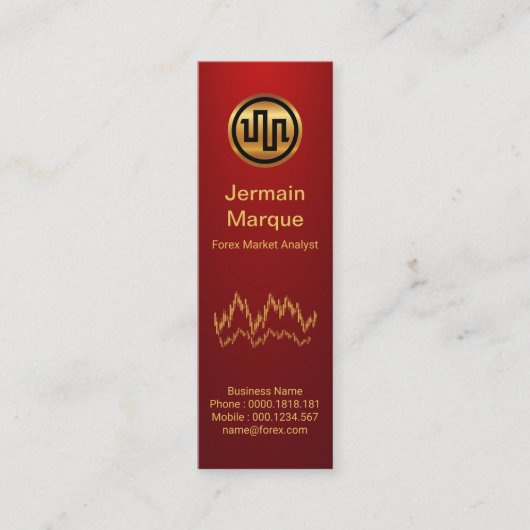 Einfache Börse Graph Red Vignette Mini Visitenkarte (Vorderseite)