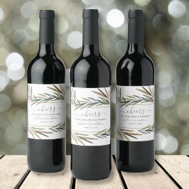 Einfache Botanische Aquarellfarben, maßgeschneider Weinetikett