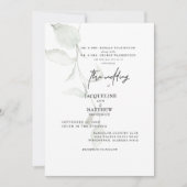 Einfache botanische beiden Eltern Hochzeit Einladu Einladung (Vorderseite)