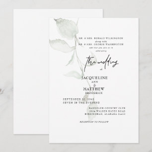 Einfache botanische beiden Eltern Hochzeit Einladu Einladung