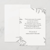 Einfache Botanische Bereavenue Danke-Karte Dankeskarte (Vorne/Hinten)