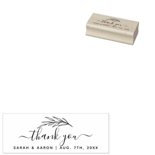 Einfache botanische Blätter Skript Vielen Dank Hoc Gummistempel (Stempel)