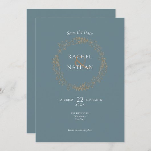 Einfache botanische Blumengarten Save the Date (Vorne/Hinten)