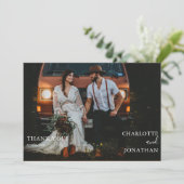 Einfache Botanische Bohemische Terracotta-Foto Hoc Dankeskarte (Stehend Vorderseite)