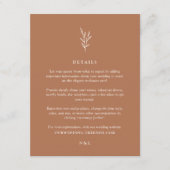 Einfache botanische Burnt Orange Wedding Details E Begleitkarte (Vorderseite)