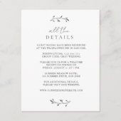 Einfache botanische Chic Moderne Minimale Hochzeit Begleitkarte (Vorderseite)