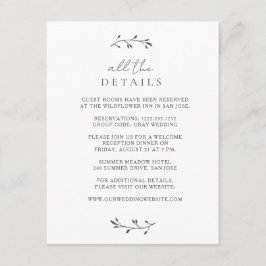 Einfache botanische Chic Moderne Minimale Hochzeit Begleitkarte