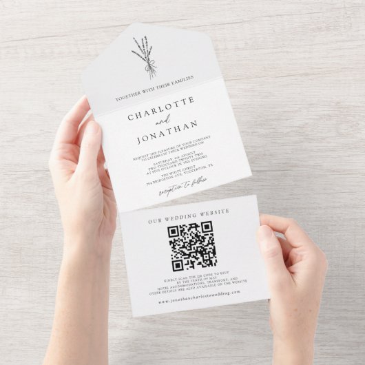 Einfache Botanische Einladung für eine Hochzeit (Abreißen)