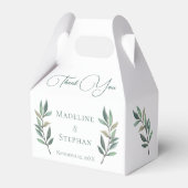 Einfache botanische Eukalyptus-Leaf-Chic-Hochzeit Geschenkschachtel (Vorderseite)