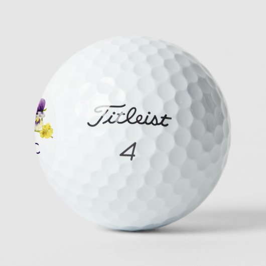 Einfache Botanische Farbige Blumenmonogramm Titlei Golfball (Logo)
