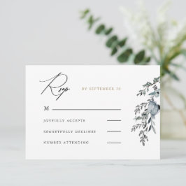 Einfache botanische Foliage Wedding Rsvp