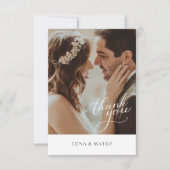 Einfache botanische Foto Hochzeit Dankeschön-Karte Dankeskarte (Vorderseite)