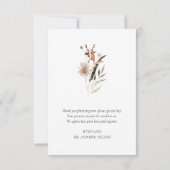 Einfache botanische Foto Hochzeit Dankeschön-Karte Dankeskarte (Rückseite)