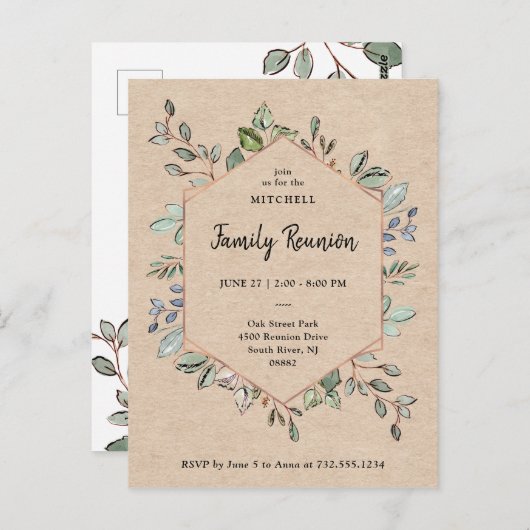 Einfache botanische Geometrie | Wiedersehen Postkarte (Vorne/Hinten)