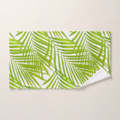 Einfache botanische Grünpalme-Blätter auf Weiß Badhandtuch Set (Handtuch)